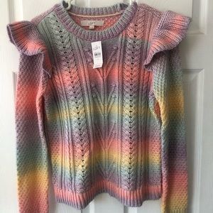Loft pastel rainbow sweater. New with tag size Medium